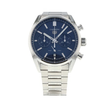 Load image into Gallery viewer, Tag Heuer Carrera Chronograph Blue Dial Silver Steel Strap Watch for Men - CBN2011.BA0642