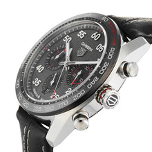 Load image into Gallery viewer, Tag Heuer Carrera Porsche Chronograph Special Edition Black Dial Black Leather Strap Watch for Men - CBN2A1F.FC6492