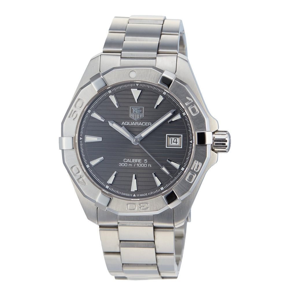 Tag Heuer Aquaracer Automatic Anthracite Grey Dial Silver Steel Strap Watch for Men - WAY2113.BA0928