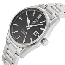 Load image into Gallery viewer, Tag Heuer Carrera Automatic Black Dial Silver Steel Strap Watch for Men - WAR211A.BA0782