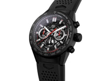 Load image into Gallery viewer, Tag Heuer Carrera Automatic Chronograph Black Dial Black Rubber Strap Watch for Men - CBG2A90.FT6173