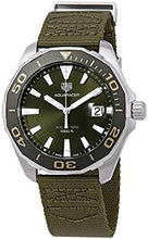 Load image into Gallery viewer, Tag Heuer Aquaracer Black Dial Khakhi Green NATO Strap Watch for Men - WAY101E.FC8222