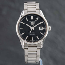 Load image into Gallery viewer, Tag Heuer Carrera Automatic Black Dial Silver Steel Strap Watch for Men - WAR211A.BA0782