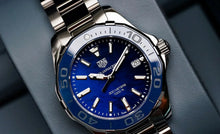 Load image into Gallery viewer, Tag Heuer Aquaracer Blue Dial Silver Steel Strap Watch for Women - WAY131S.BA0748