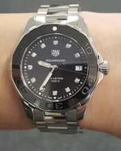 Load image into Gallery viewer, Tag Heuer Aquaracer Quartz Black Dial Silver Steel Strap Watch for Women - WAY131M.BA0748