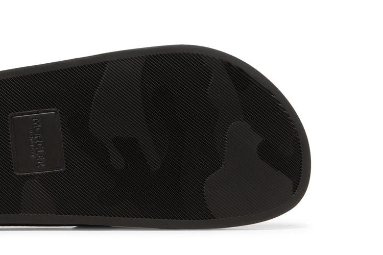 Moncler Basile Pool Slides Black Tricolour