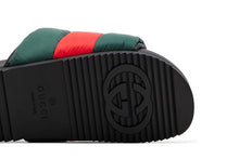 Load image into Gallery viewer, Gucci Padded Web Slide Green Red Web (Women's)