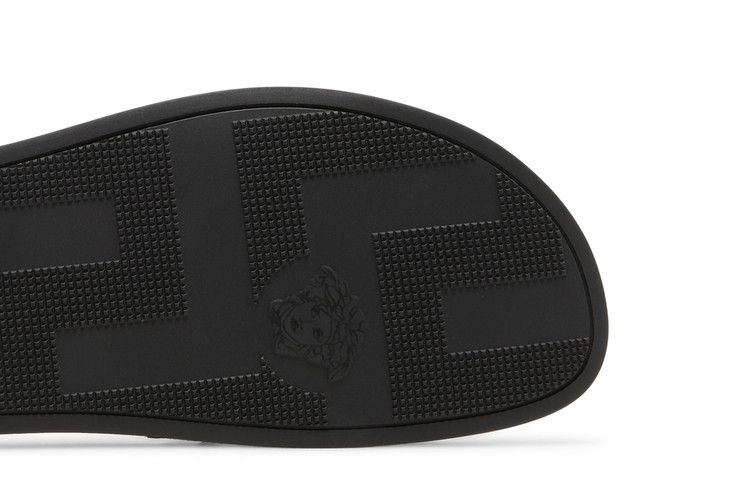 Versace Medusa Head Slides Black Gold