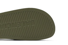 Load image into Gallery viewer, Balenciaga Pool Slides Khaki Black 3D Logo