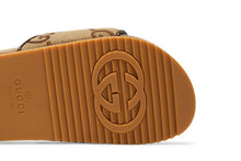 Load image into Gallery viewer, Gucci maxi GG Canvas Slides Camel Ebony