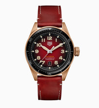 Load image into Gallery viewer, Tag Heuer Autavia Calibre 5 Chinese New Year Maroon Dial Maroon Leather Strap Watch for Men - WBE5193.FC8300