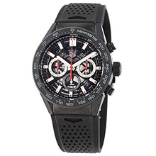 Load image into Gallery viewer, Tag Heuer Carrera Automatic Chronograph Black Dial Black Rubber Strap Watch for Men - CBG2A90.FT6173