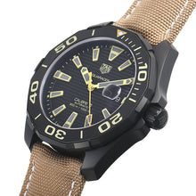 Load image into Gallery viewer, Tag Heuer Aquaracer 300 Calibre 5 Automatic Black Dial Brown Nylon Strap Watch for Men - WAY208C.FC6383