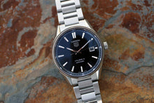Load image into Gallery viewer, Tag Heuer Carrera Automatic Black Dial Silver Steel Strap Watch for Men - WAR211A.BA0782