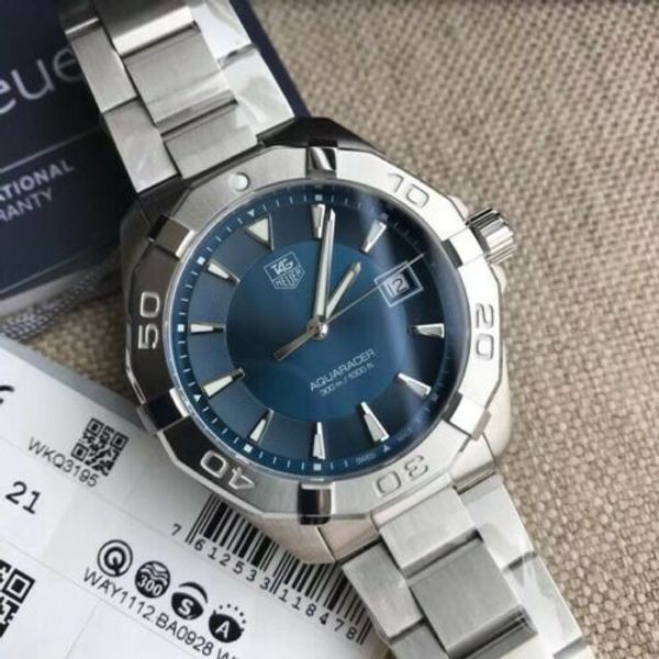 Tag Heuer Aquaracer Quartz Blue Dial Silver Steel Strap Watch for Men - WAY1112.BA0928