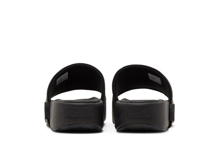 adidas Y-3 Slides Tumbled Leather Black