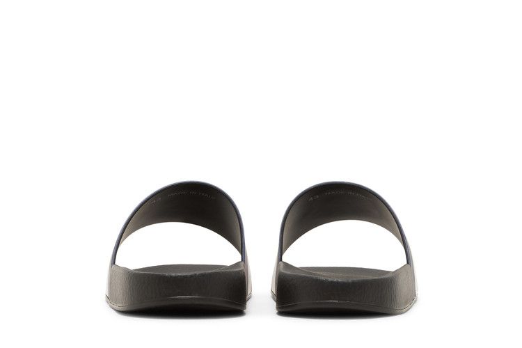 Moncler Basile Pool Slides Black Tricolour