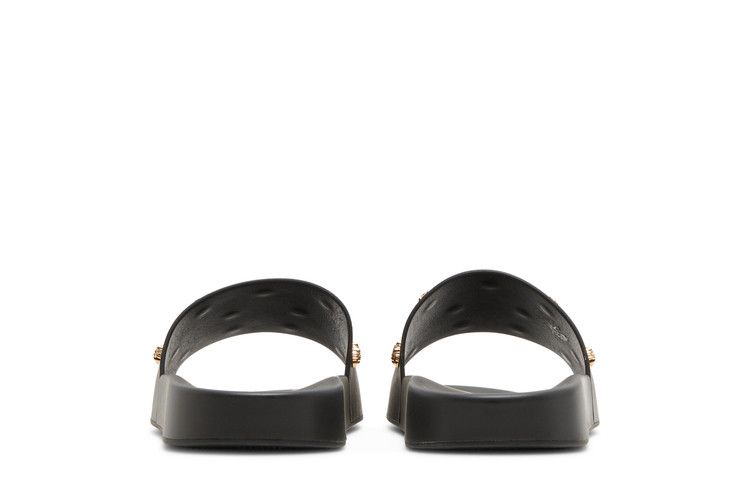 Versace Medusa Head Slides Black Gold