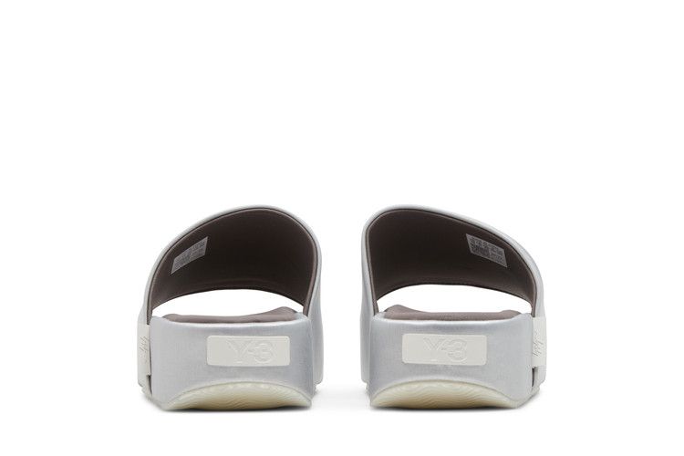 adidas Y-3 Slides Silver Metallic Brown Cream White