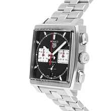 Load image into Gallery viewer, Tag Heuer Monaco Automatic Chronograph Black Dial Silver Steel Strap Watch for Men - CBL2113.BA0644