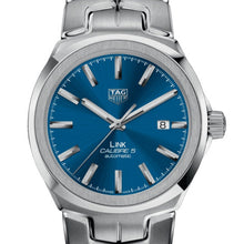 Load image into Gallery viewer, Tag Heuer Link Automatic Blue Dial Silver Steel Strap Watch for Men - WBC2112.BA0603