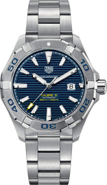 Tag Heuer Aquaracer Calibre 5 Automatic Blue Dial Silver Steel Strap Watch for Men - WAY2012.BA0927