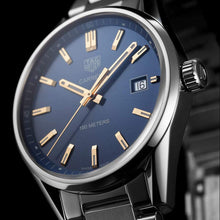 Load image into Gallery viewer, Tag Heuer Carrera Quartz Blue Dial Silver Steel Strap Watch for Women - WAR1112.BA0601