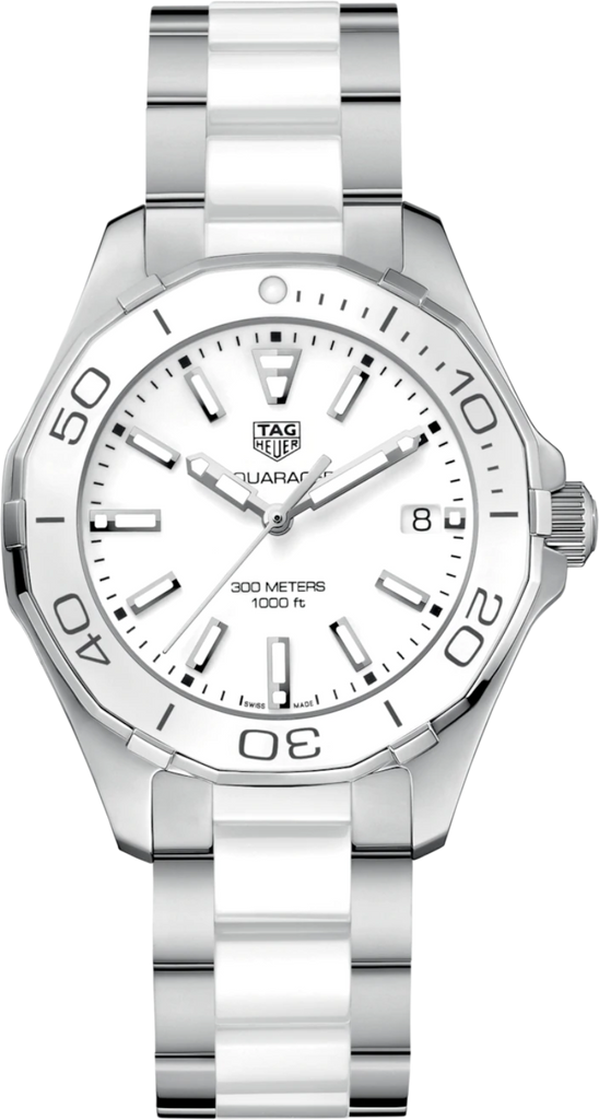Tag Heuer Aquaracer Quartz White Dial Two Tone Steel Strap Watch Women - WAY131B.BA0914