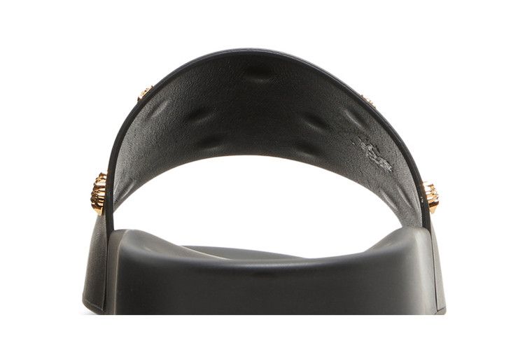 Versace Medusa Head Slides Black Gold