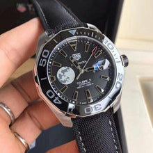 Load image into Gallery viewer, Tag Heuer Aquaracer Calibre 5 Moon Black Dial Black Nylon Strap Watch for Men - WAY201J.FC6370