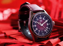 Load image into Gallery viewer, Tag Heuer Autavia Calibre 5 Chinese New Year Maroon Dial Maroon Leather Strap Watch for Men - WBE5193.FC8300