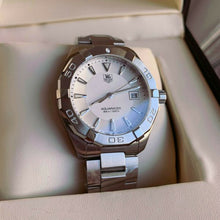 Load image into Gallery viewer, Tag Heuer Aquaracer Quartz White Dial Silver Steel Strap Watch for Men - WAY1111.BA0928