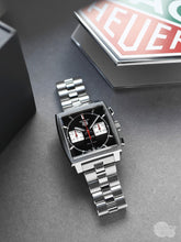 Load image into Gallery viewer, Tag Heuer Monaco Automatic Chronograph Black Dial Silver Steel Strap Watch for Men - CBL2113.BA0644