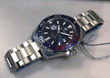 Load image into Gallery viewer, Tag Heuer Aquaracer Henrik Lundqvist Special Edition Blue Dial Silver Steel Strap Watch for Men - WAY101J.BA0746