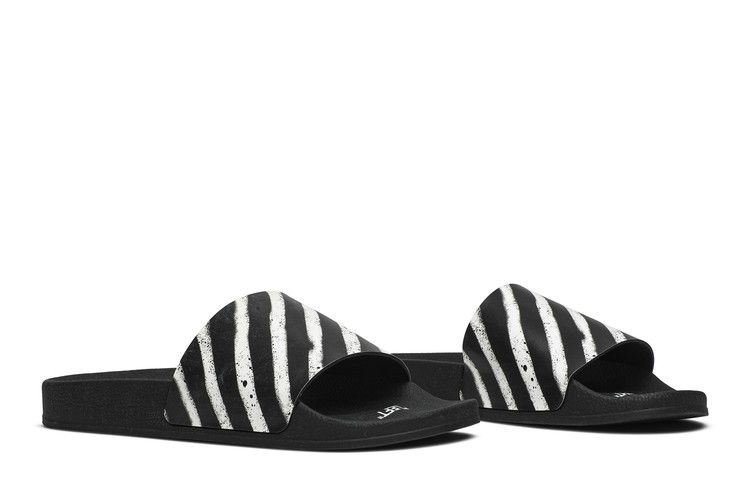 OFF-WHITE Spray Stripes Slider Black White SS20