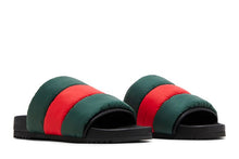 Load image into Gallery viewer, Gucci Padded Web Slide Green Red Web (Women's)