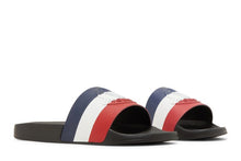 Load image into Gallery viewer, Moncler Basile Pool Slides Black Tricolour