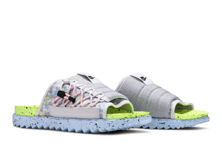 Nike Asuna Crater Slide Platinum Lint Volt Chambray Blue Black