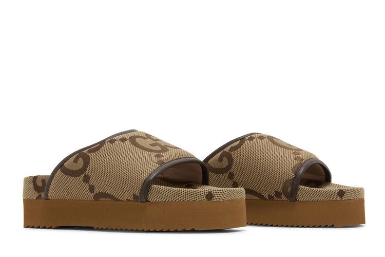Gucci Jumbo GG Platform Slide Camel Ebony Monogram (Women's)