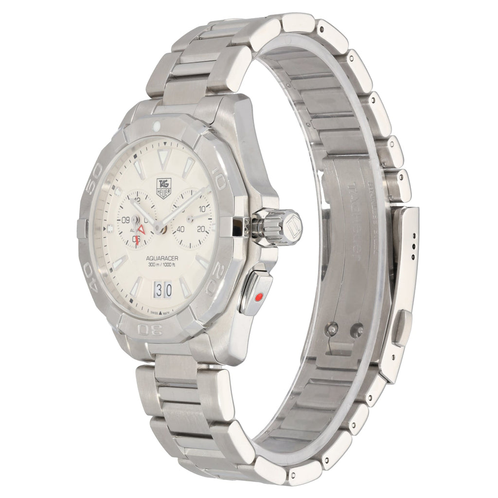 Tag Heuer Aquaracer Chronograph White Dial Silver Steel Strap Watch for Men - WAY111Y.BA0928