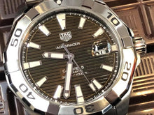 Load image into Gallery viewer, Tag Heuer Aquaracer Calibre 5 Automatic Sunray Brown Dial Silver Steel Strap Watch for Men - WAY2018.BA0927