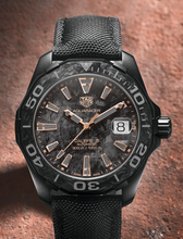 Load image into Gallery viewer, Tag Heuer Aquaracer Calibre 5 Black NATO Strap Carbon Dial Watch for Men - WBD218A.FC6445