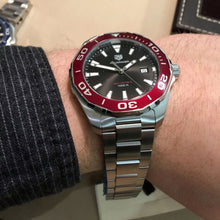 Load image into Gallery viewer, Tag Heuer Aquaracer Black Dial Silver Steel Strap Watch for Men - WAY101B.BA0746