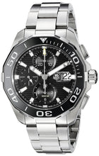Load image into Gallery viewer, Tag Heuer Aquaracer Calibre 16 Day-Date Black Dial Silver Steel Strap Watch for Men - CAY211A.BA0927