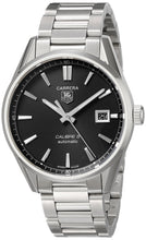 Load image into Gallery viewer, Tag Heuer Carrera Automatic Black Dial Silver Steel Strap Watch for Men - WAR211A.BA0782