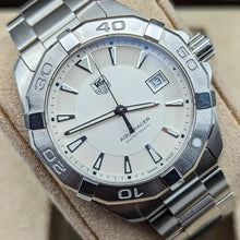 Load image into Gallery viewer, Tag Heuer Aquaracer Quartz White Dial Silver Steel Strap Watch for Men - WAY1111.BA0928