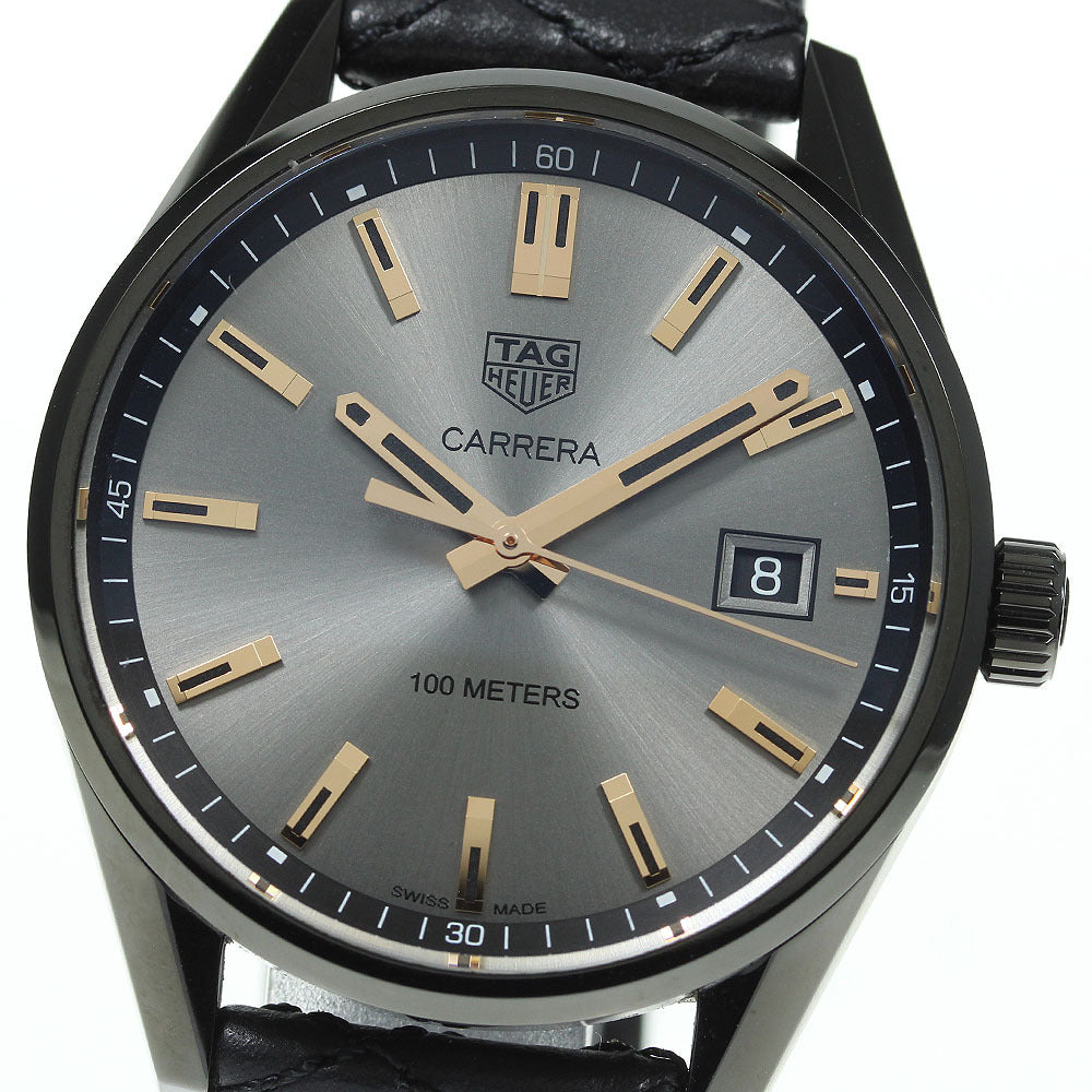 Tag Heuer Carrera Special Edition Black Dial Black Leather Strap Watch for Women - WAR1113.FC6392