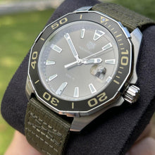 Load image into Gallery viewer, Tag Heuer Aquaracer Black Dial Khakhi Green NATO Strap Watch for Men - WAY101E.FC8222