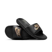 Load image into Gallery viewer, Men's Nike Victori One Slides "Black Metallic Gold"