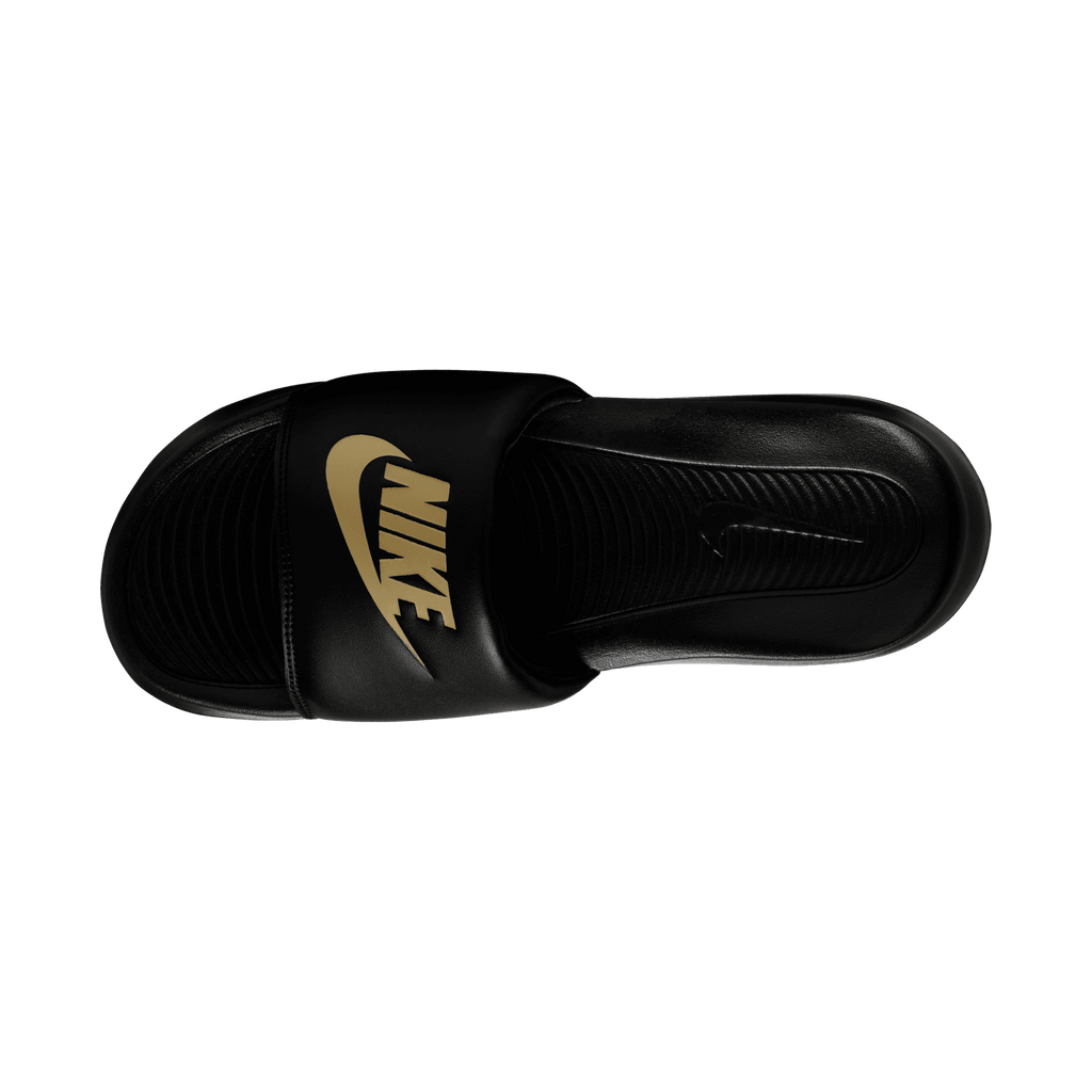 Men's Nike Victori One Slides "Black Metallic Gold"